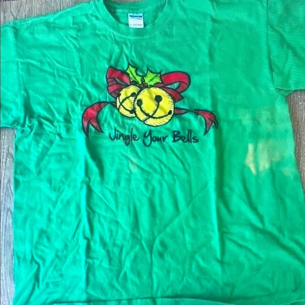 Bright Kelly Green Short Sleeve Tee with Playful Graphic